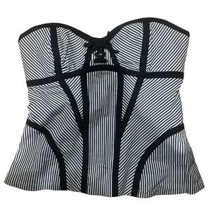 Bebe Y2K Striped Bustier